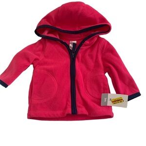 Carters Pink Hooded Fleece Jacket NWT Size 3 months